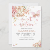 エレガントな花のスイート16招待状 招待状 (正面)