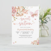 エレガントな花のスイート16招待状 招待状 (スタンド正面)