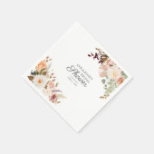 エレガントな花のスクリプト ブライダルシャワーの紙 スタンダードカクテルナプキン (角)