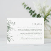 エレガントな花のセージグリーン ヴィンテージ ウェディングの詳細 招待状 (スタンド正面)