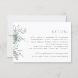 エレガントな花のセージグリーン ヴィンテージ ウェディングの詳細 招待状