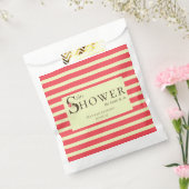 エレガントな花のタイポグラフィー コーラルグリーンシャワー フェイバーバッグ (封をした状態)