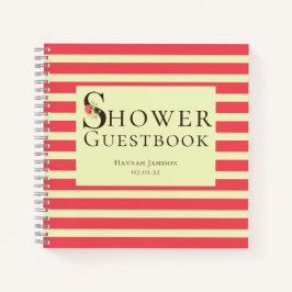 エレガントな花のタイポグラフィー コーラルグリーン シャワー ゲスト ノートブック