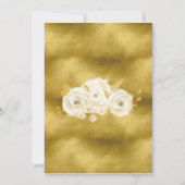 エレガントな花のタイポグラフィー ゴールドホイルの結婚式 招待状 (裏面)