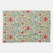 エレガントな花のタブロー スタイル キッチンタオル (横)