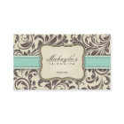 エレガントな花のダマスク織モダンなブラウン、緑及びベージュ色