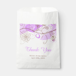 エレガントな花のツイスト ブライダルシャワー 紫 フェイバーバッグ
