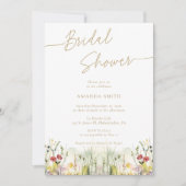 エレガントな花のデザインが美しいシンプルなウェディングシャワーの招待状 招待状 (正面)