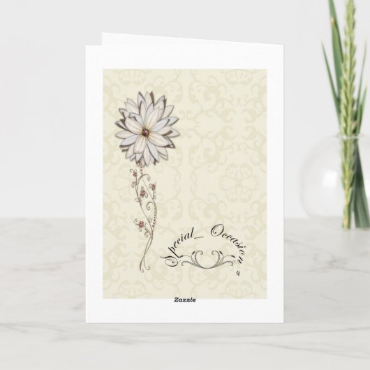 エレガントな花のデザインのギフトをありがとう サンキューカード (裏面)