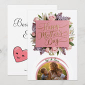 エレガントな花のデザインの母へのホリデーカード シーズンカード (正面/裏面)