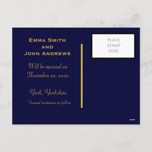 エレガントな花のデザインの結婚式お知らせポストカード シーズンポストカード (裏面)