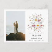 エレガントな花のデザインの結婚式お知らせポストカード 案内ポストカード (正面)