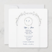 エレガントな花のデザインの結婚式の告知カード - フラットタイプのウェディングカード セーブザデート (正面)