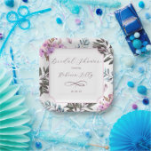 エレガントな花のデザイン ペーパープレート (パーティー)