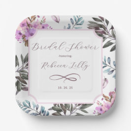 エレガントな花のデザイン ペーパープレート