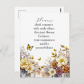 エレガントな花のデザイン ポストカード (正面/裏面)