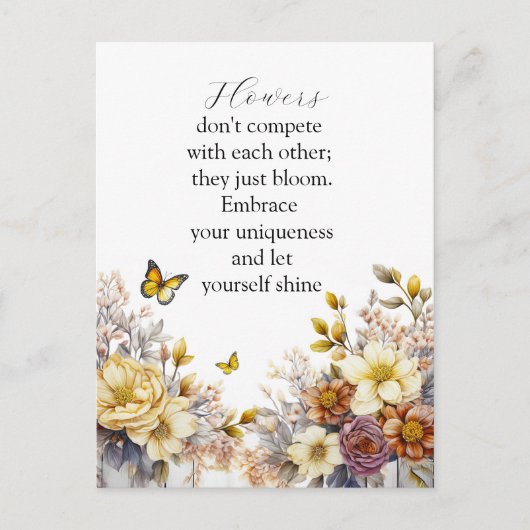 エレガントな花のデザイン ポストカード (正面)