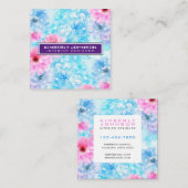 エレガントな花のデザイン ミニマル 編集可能 スクエア名刺 (正面/裏面)