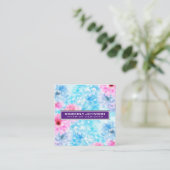 エレガントな花のデザイン ミニマル 編集可能 スクエア名刺 (スタンド正面)