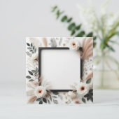 エレガントな花のデザイン 招待状 (スタンド正面)