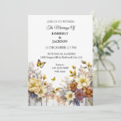 エレガントな花のデザイン 招待状 (スタンド正面)