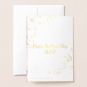 エレガントな花のデザイン 箔カード (裏面封筒付き)