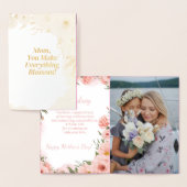 エレガントな花のデザイン 箔カード (ディスプレー)