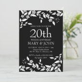エレガントな花のデザイン 20周年招待状 招待状 (スタンド正面)
