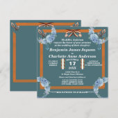 エレガントな花のドリームキャッチャー オーダーメイドのウェディング   招待状 (正面/裏面)