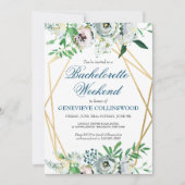 エレガントな花のハッチャケーウィークエンドの予定 招待状 (正面)