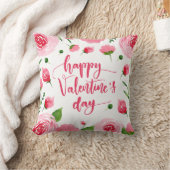 エレガントな花のハッピーバレンタインデーの装飾用クッション クッション (ブランケット)