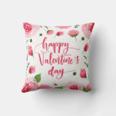 エレガントな花のハッピーバレンタインデーの装飾用クッション クッション (裏面)