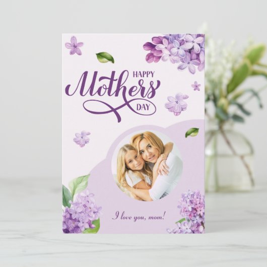 エレガントな花のハッピーマザーズデイ写真 シーズンカード (スタンド正面)