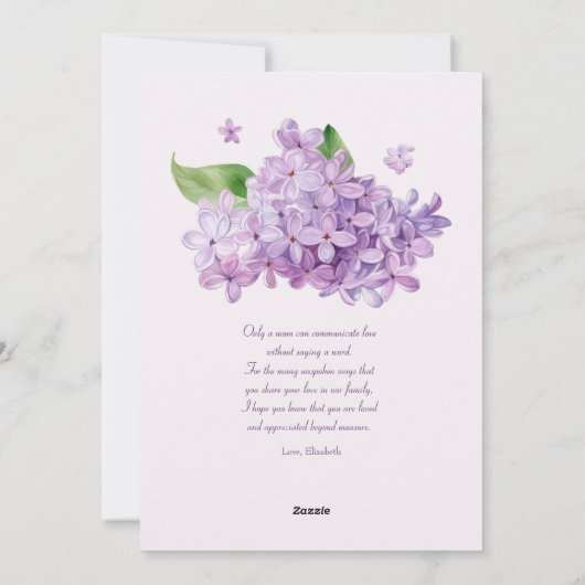 エレガントな花のハッピーマザーズデイ写真 シーズンカード (裏面)