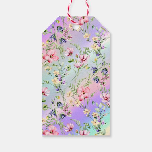 エレガントな花のハートフレーム：あらゆる場面に ギフトタグ (裏面)