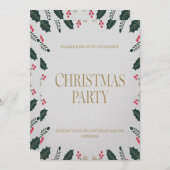 エレガントな花のハ品亮いクリスマスパーティー招待状 シーズンカード (正面/裏面)