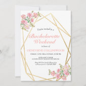 エレガントな花のバチェロレッテウィークエンドの行程 招待状 (正面)