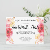 エレガントな花のバチェロレッテパーティー招待状 招待状 (スタンド正面)