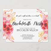 エレガントな花のバチェロレッテパーティー招待状 招待状 (正面/裏面)