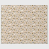 エレガントな花のバニーパターンイースター包装紙 ラッピングペーパー (フラット)