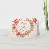 エレガントな花のバレンタインデーのカード カード (正面)