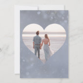 エレガントな花のバロックブルーコラムウェディング セーブザデート (裏面)