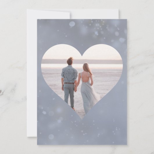 エレガントな花のバロックブルーコラムウェディング セーブザデート (裏面)