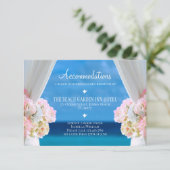 エレガントな花のビーチウェディング宿泊施設カード 招待状 (スタンド正面)