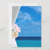 エレガントな花のビーチサマーウェディングセレブレーション 招待状 (裏面)