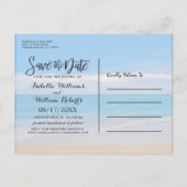 エレガントな花のビーチサマーウェディング・セーブ・ザ・デート 案内ポストカード (裏面)