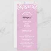 エレガントな花のピンクと白のウェディングプログラム 招待状 (正面)