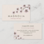 エレガントな花のピンクのシックな禅の名刺 名刺 (正面/裏面)