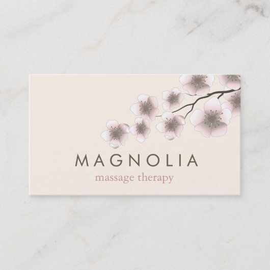 エレガントな花のピンクのシックな禅の名刺 名刺 (正面)