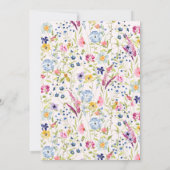 エレガントな花のピンクのブライズシャワー 招待状 (裏面)